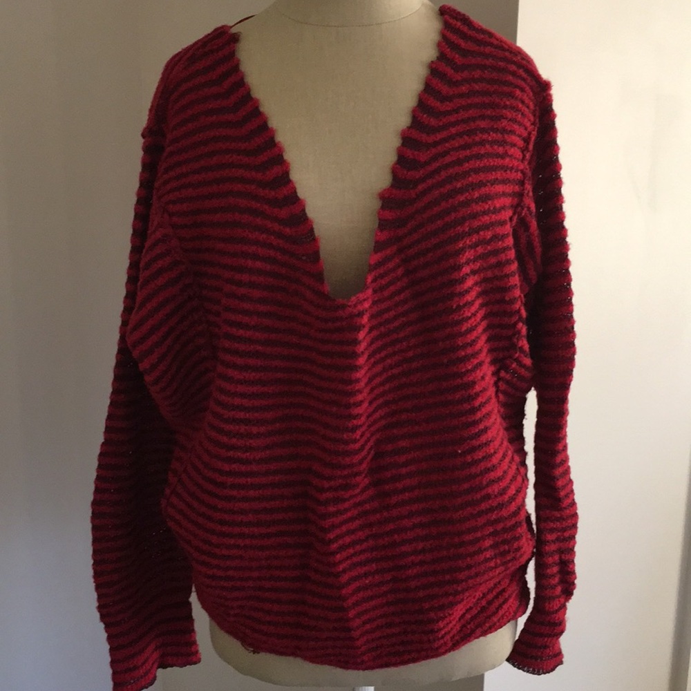 Free People red stripe sweater small